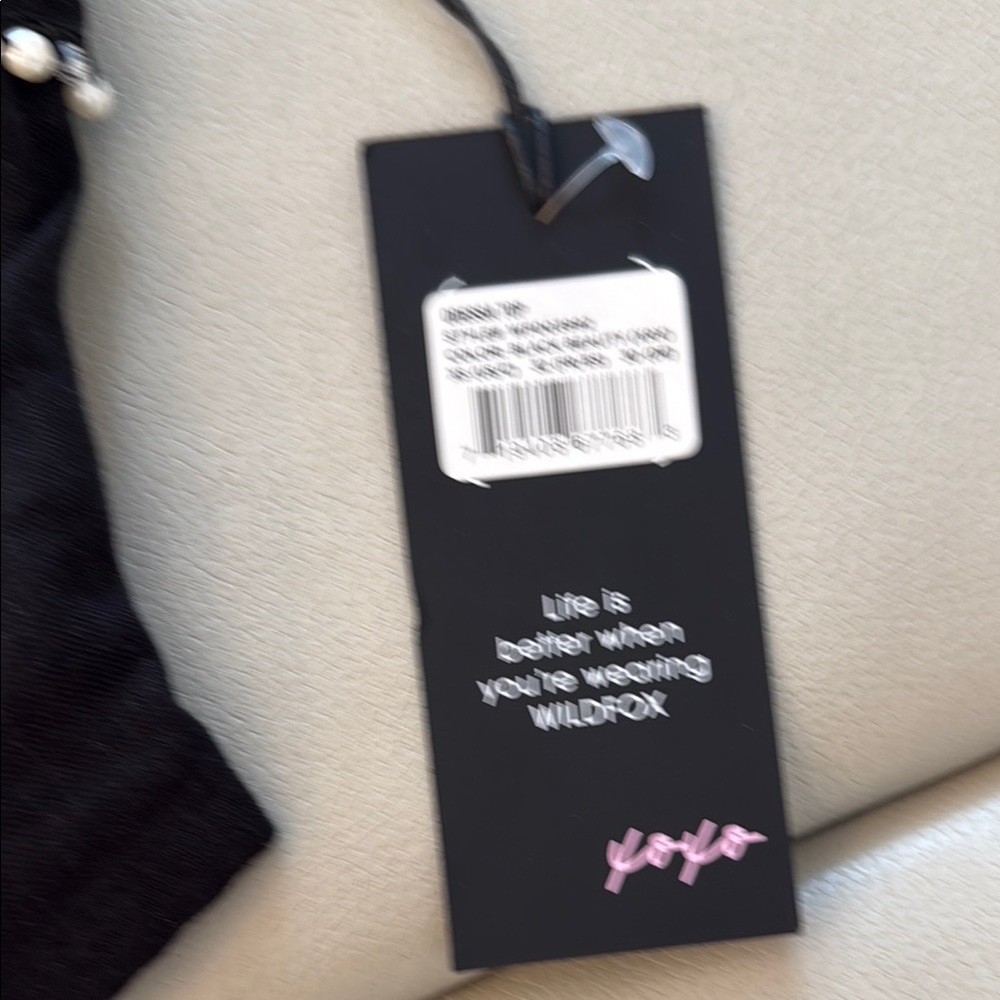 Wildfox Black linen Beaded Women's Top xs new with tags - Picture 2 of 3